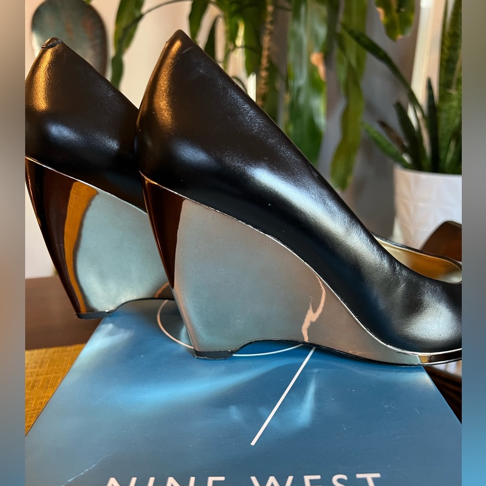 Black Leather open toe shoes